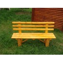 Dřevěná lavice s opěradlem